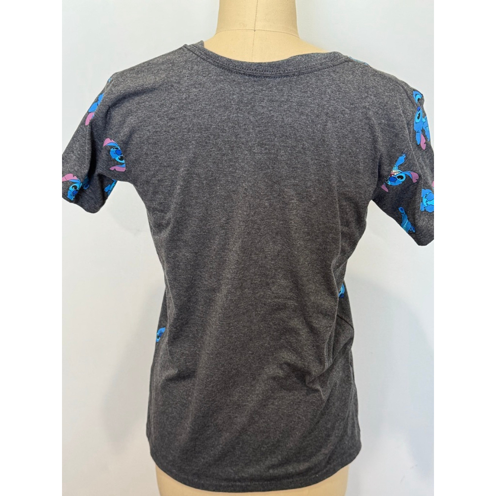 Women's Disney Lilo & Stitch T-Shirt Gray/Blue Size S V-neck shortsleeves - Picture 3 of 6